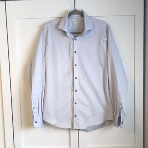 Twillory Men's Size 15.5 34/35 White & Gray 100% Cotton Button Down Dress Shirt